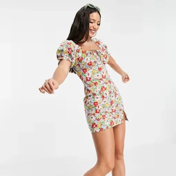 ASOS Influence Floral Mini Dress - Picture 3 of 5